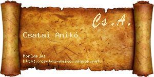 Csatai Anikó névjegykártya